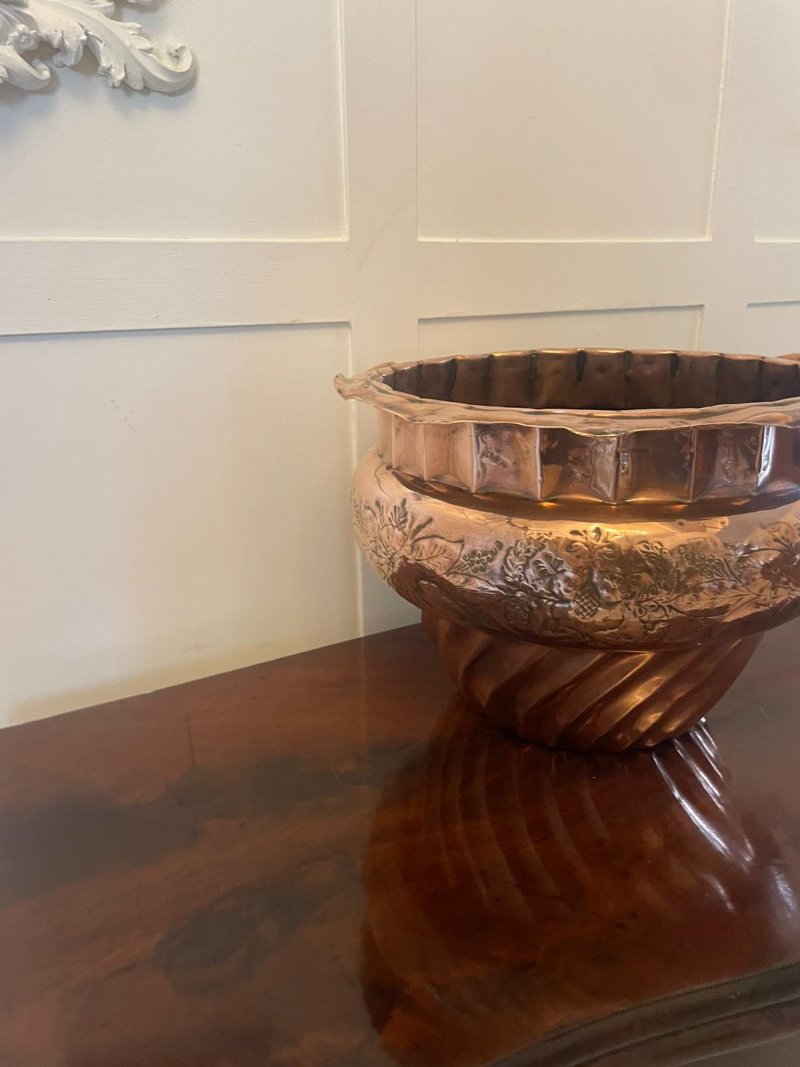 Unusual Antique Victorian Quality Copper Jardiniere - Image 2